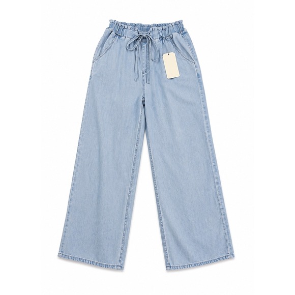 Velvet Heart Denim - Velvet Heart Pants Denim Paperbag Waist Wide Leg Pants Blue Size Small NWT